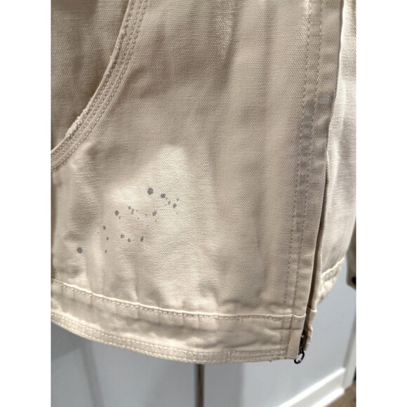 ZARA Men Paint Splatter Denim Jacket Contrast Collar Medium Oyster White - Picture 7 of 16